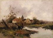 Eugene Galien-Laloue, Village au Bord de Eau